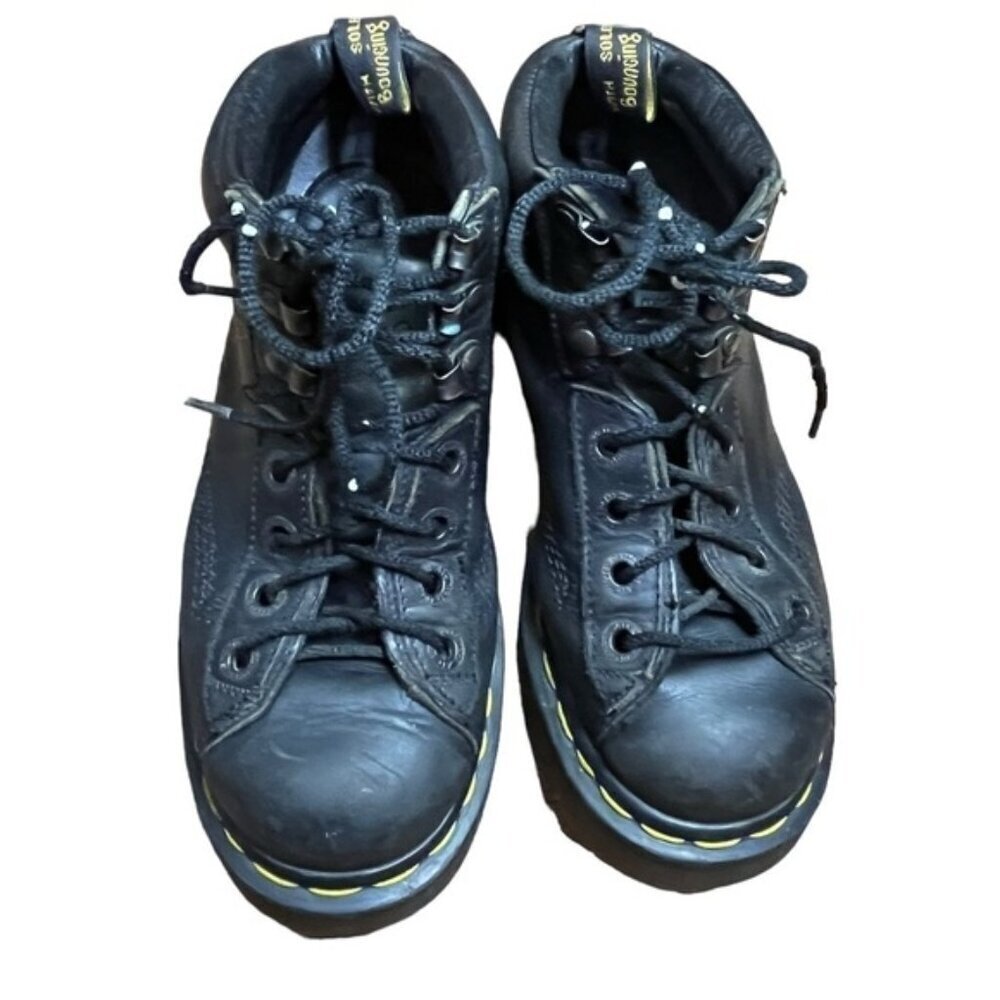 Doc Martens Black Leather 8287 Boots - Women US 6 made in England